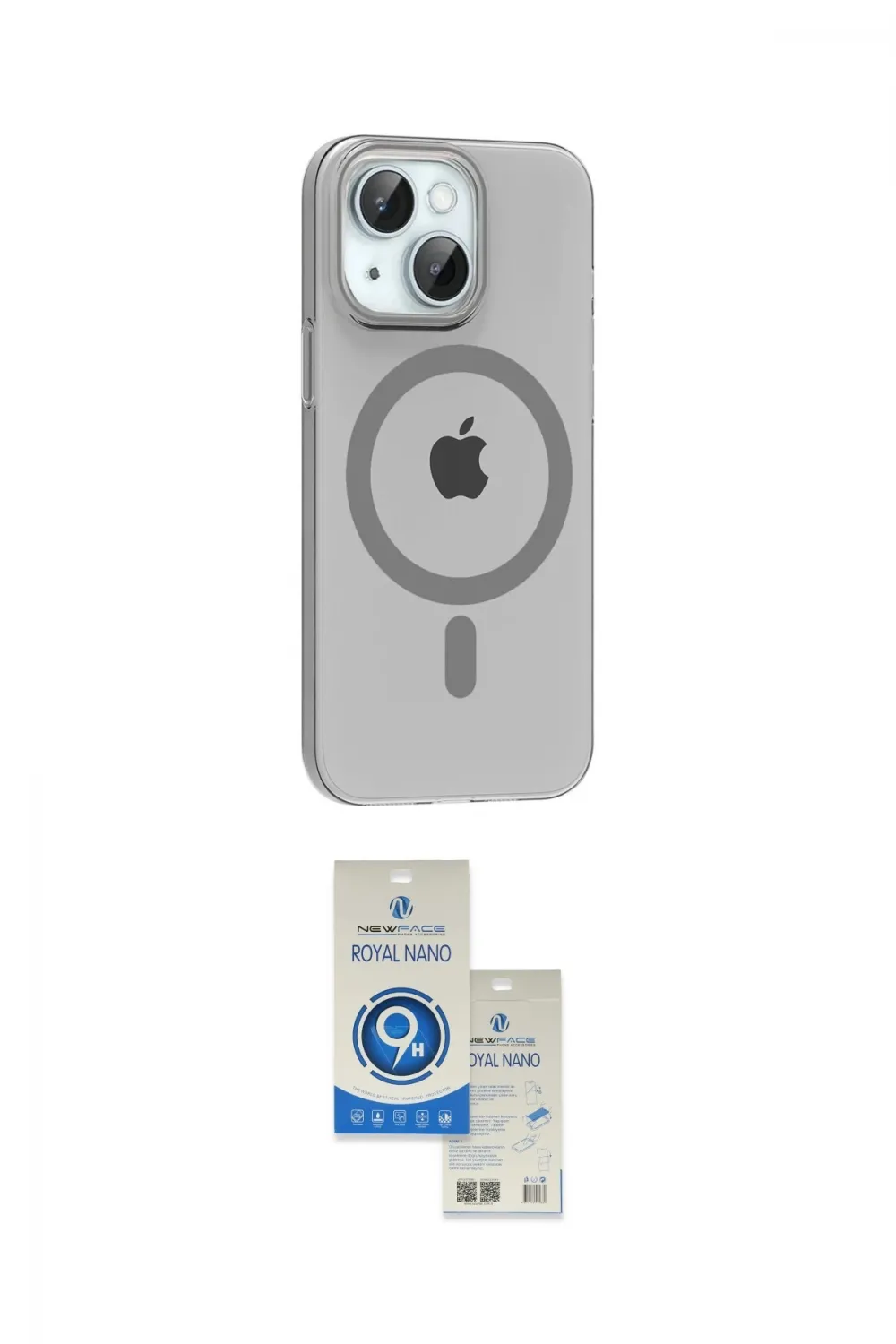 ieg™ iPhone 14 Kılıf Pusula Form Özel Seri - Şeffaf Royal Nano Ekran Koruyucu