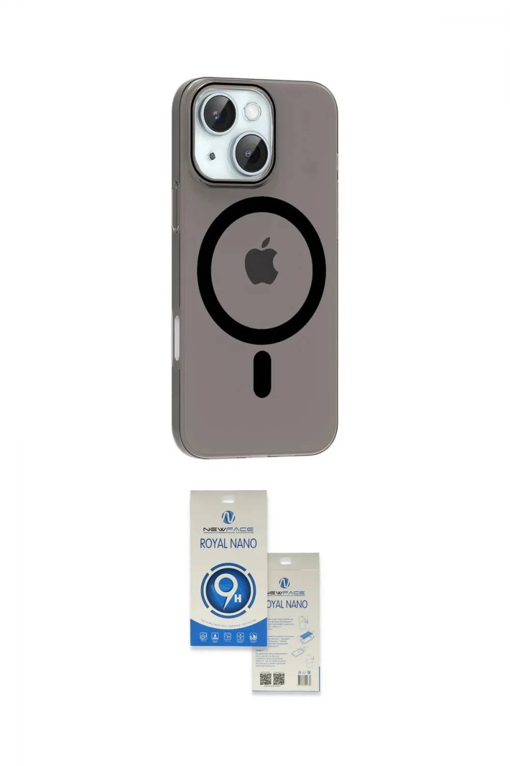 ieg™ iPhone 14 Kılıf Pusula Form Özel Seri - Şeffaf Royal Nano Ekran Koruyucu