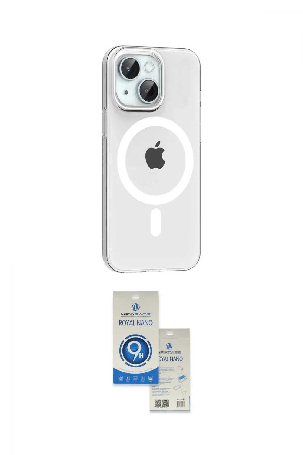 ieg™ iPhone 14 Kılıf Pusula Form Özel Seri - Şeffaf Royal Nano Ekran Koruyucu