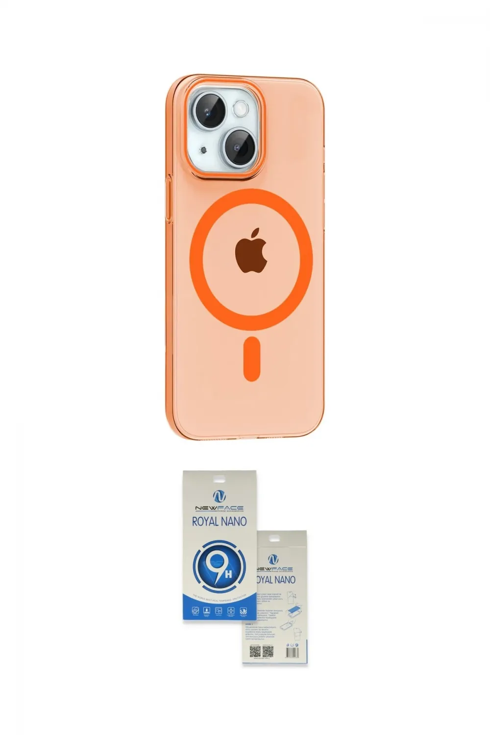 ieg™ iPhone 14 Kılıf Pusula Form Özel Seri - Şeffaf Royal Nano Ekran Koruyucu