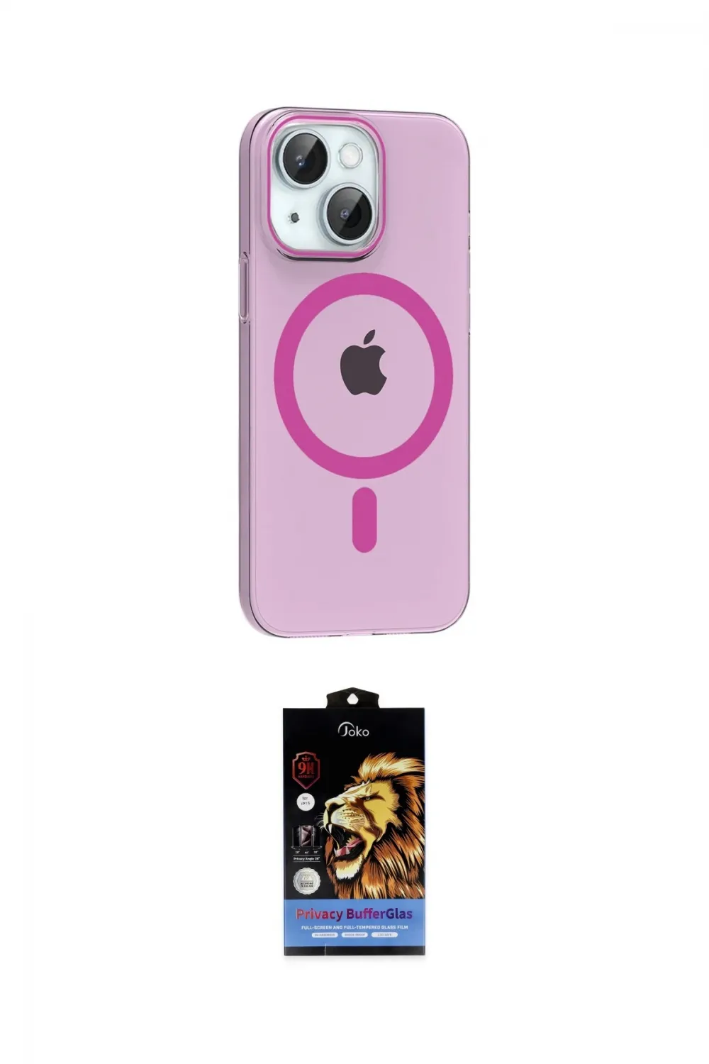 ieg™ iPhone 14 Kılıf Pusula Form Özel Seri - Siyah Buffer Hayalet Cam Ekran Koruyucu