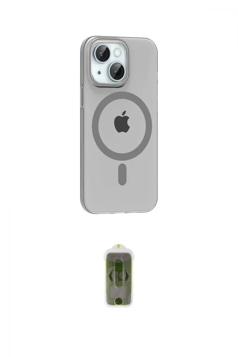 ieg™ iPhone 14 Kılıf Pusula Form Özel Seri - Siyah Joko Magic 5D Hayalet Cam