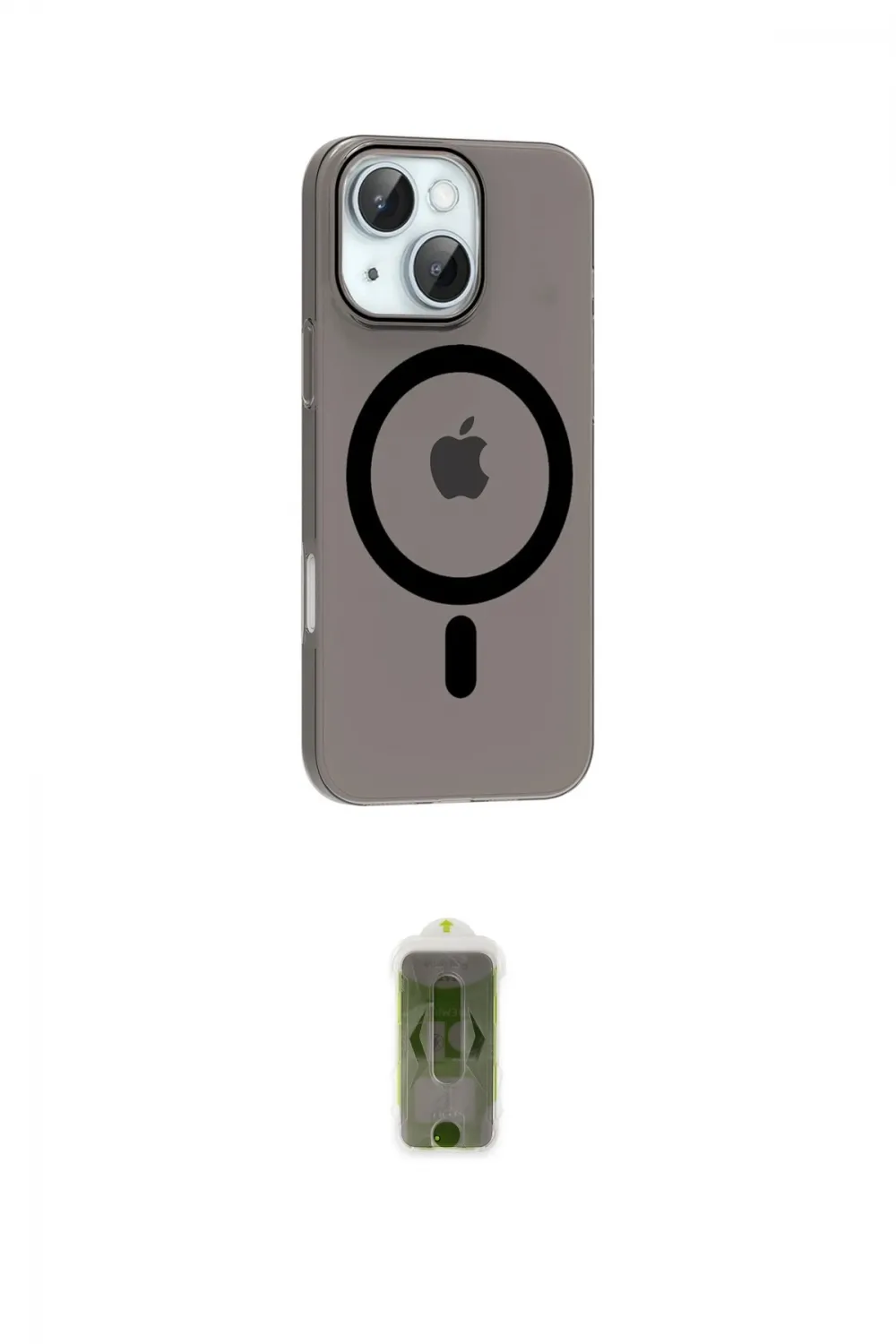 ieg™ iPhone 14 Kılıf Pusula Form Özel Seri - Siyah Joko Magic 5D Hayalet Cam