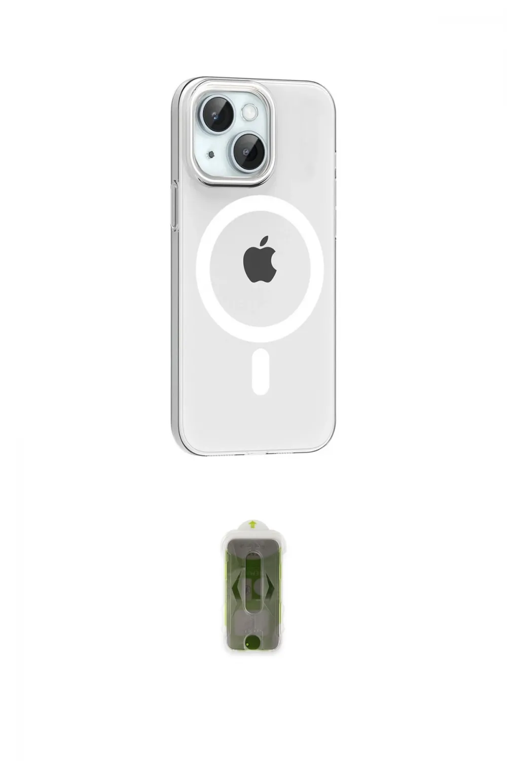 ieg™ iPhone 14 Kılıf Pusula Form Özel Seri - Siyah Joko Magic 5D Hayalet Cam