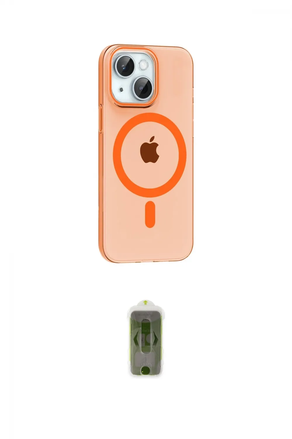 ieg™ iPhone 14 Kılıf Pusula Form Özel Seri - Siyah Joko Magic 5D Hayalet Cam