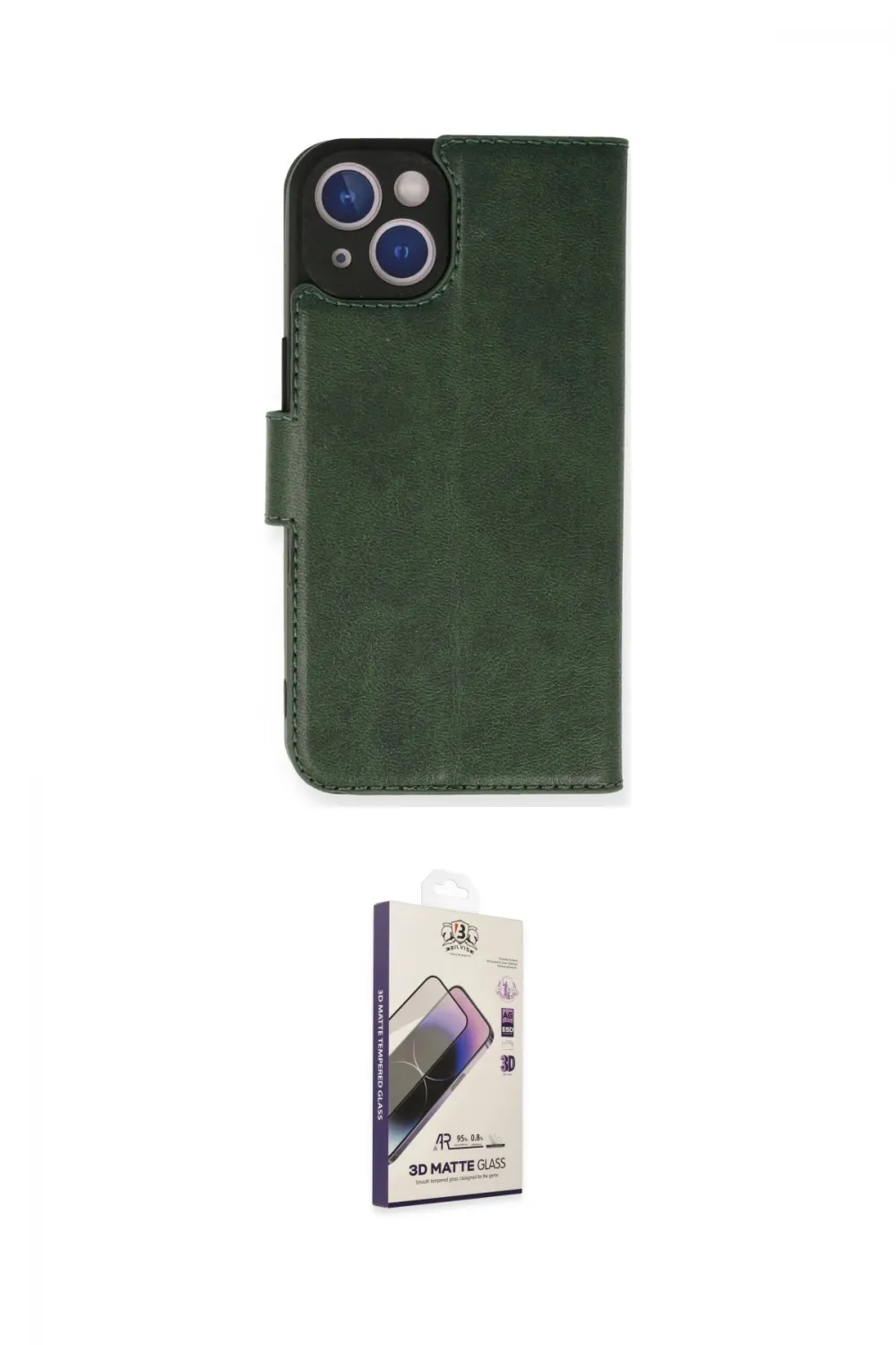 ieg™ iPhone 14 Kılıf Siluet Işık Serisi - Siyah Bilvis 3D Mat Cam Ekran Koruyucu