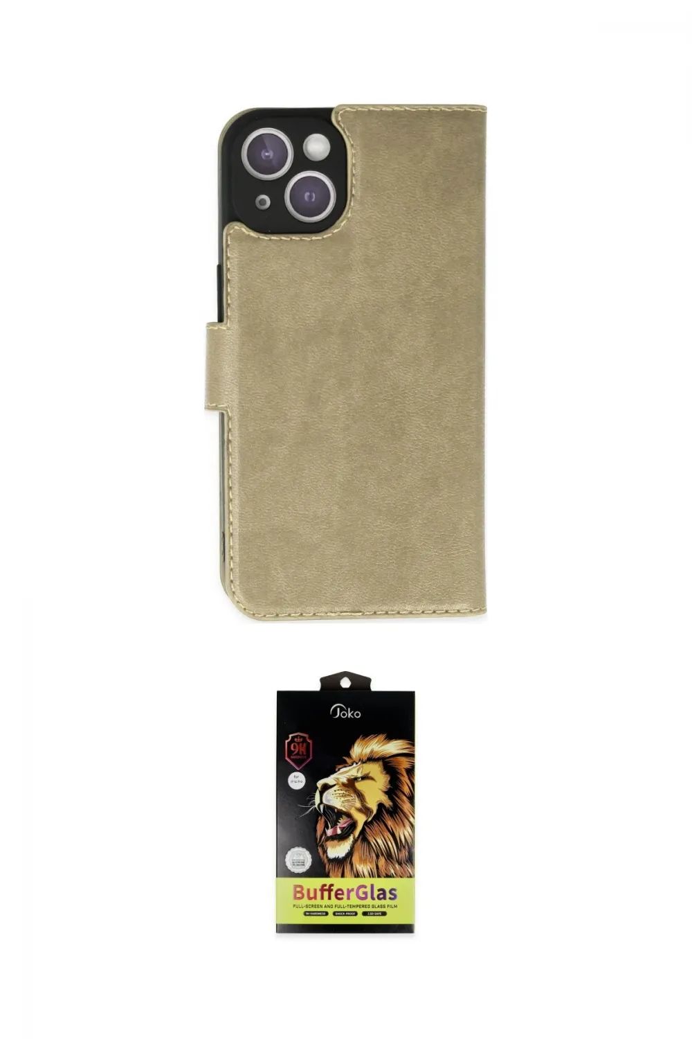 ieg™ iPhone 14 Kılıf Siluet Işık Serisi - Siyah Buffer Cam Ekran Koruyucu