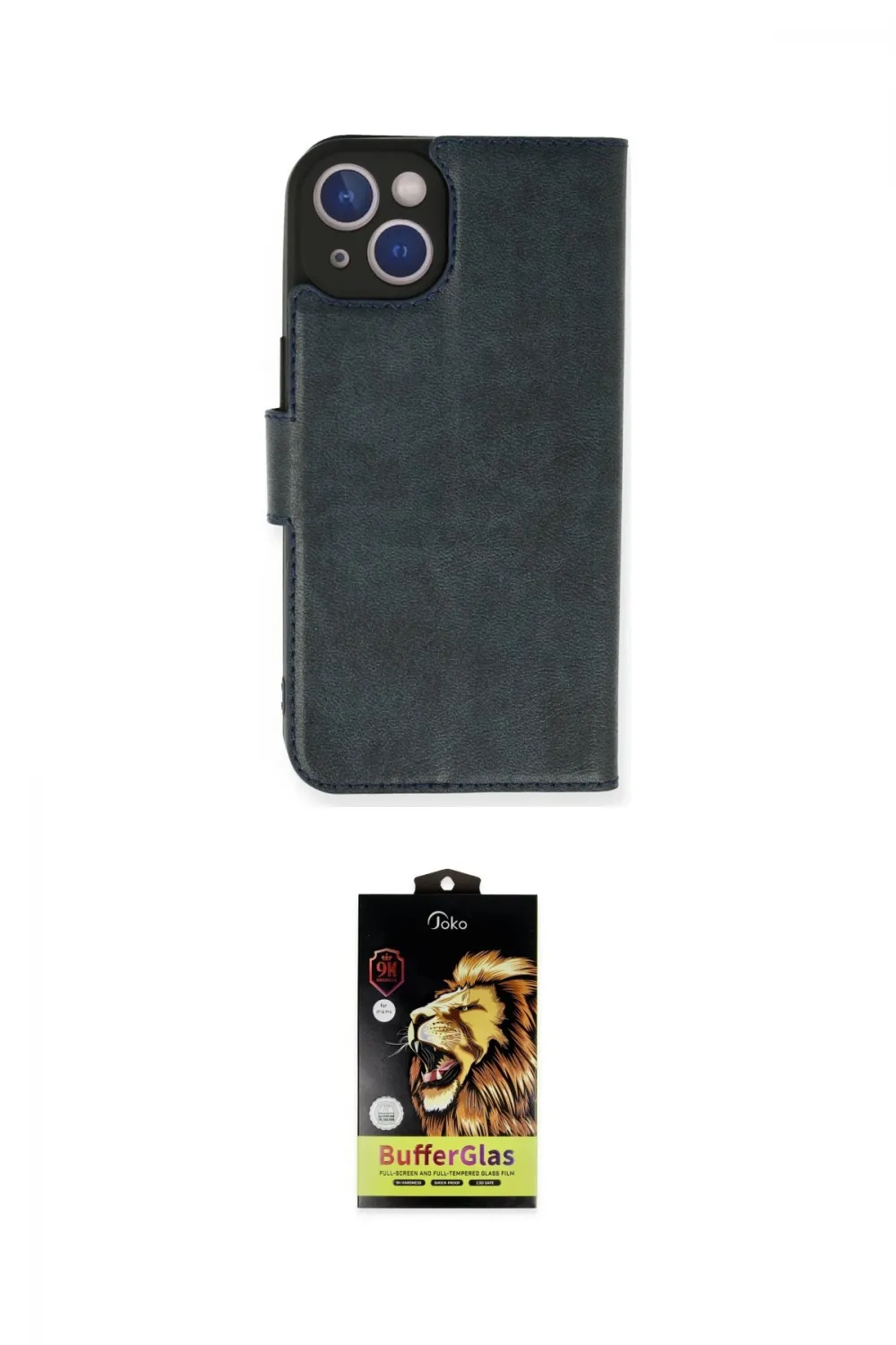 ieg™ iPhone 14 Kılıf Siluet Işık Serisi - Siyah Buffer Cam Ekran Koruyucu