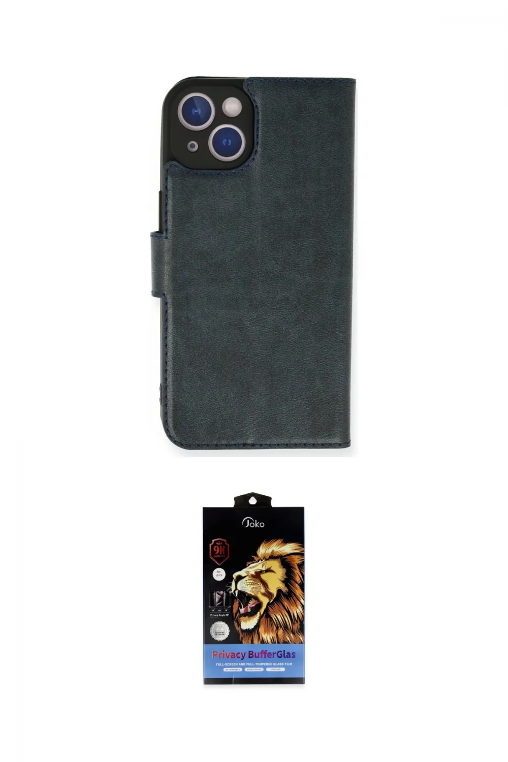 ieg™ iPhone 14 Kılıf Siluet Işık Serisi - Siyah Buffer Hayalet Cam Ekran Koruyucu