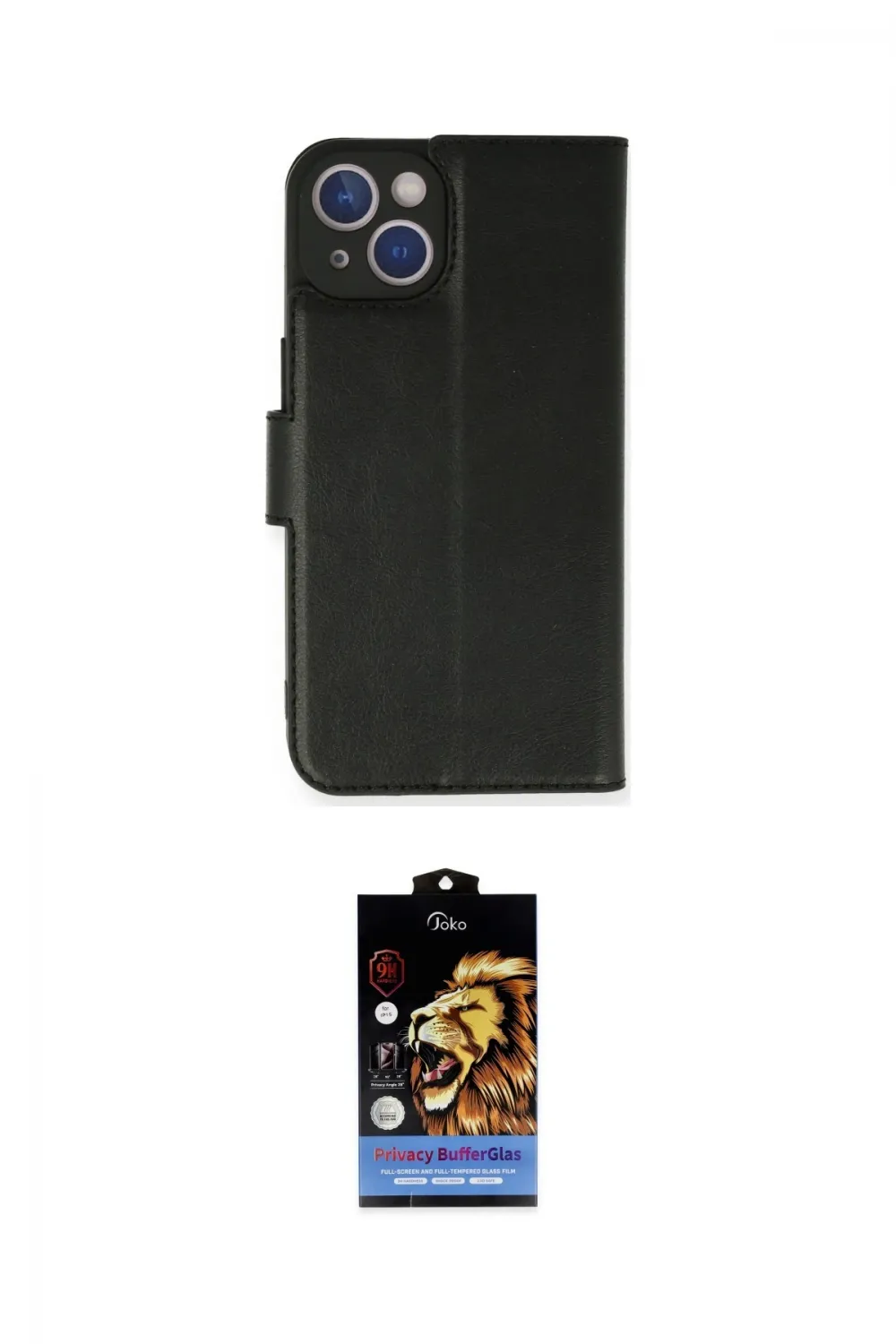 ieg™ iPhone 14 Kılıf Siluet Işık Serisi - Siyah Buffer Hayalet Cam Ekran Koruyucu