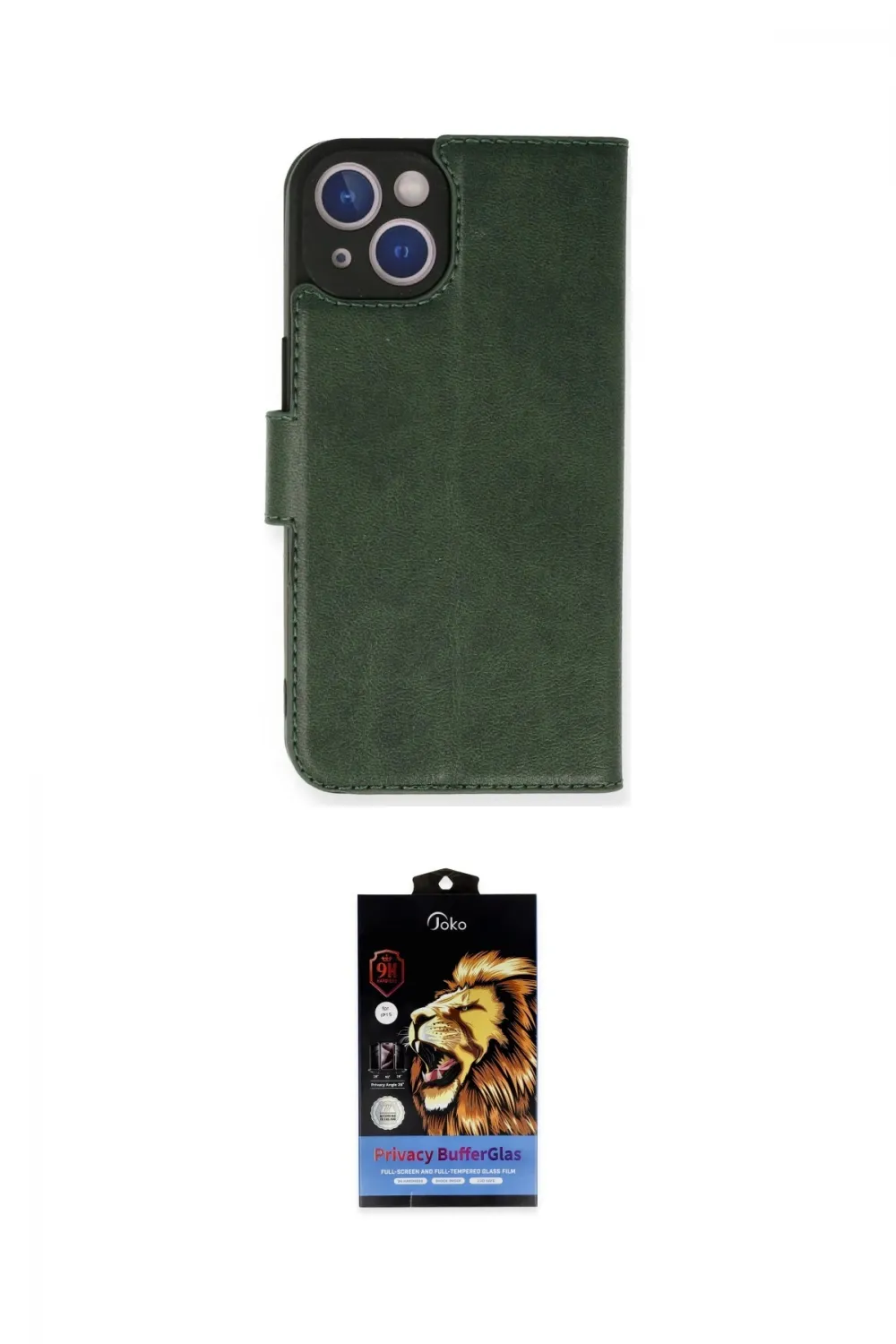 ieg™ iPhone 14 Kılıf Siluet Işık Serisi - Siyah Buffer Hayalet Cam Ekran Koruyucu