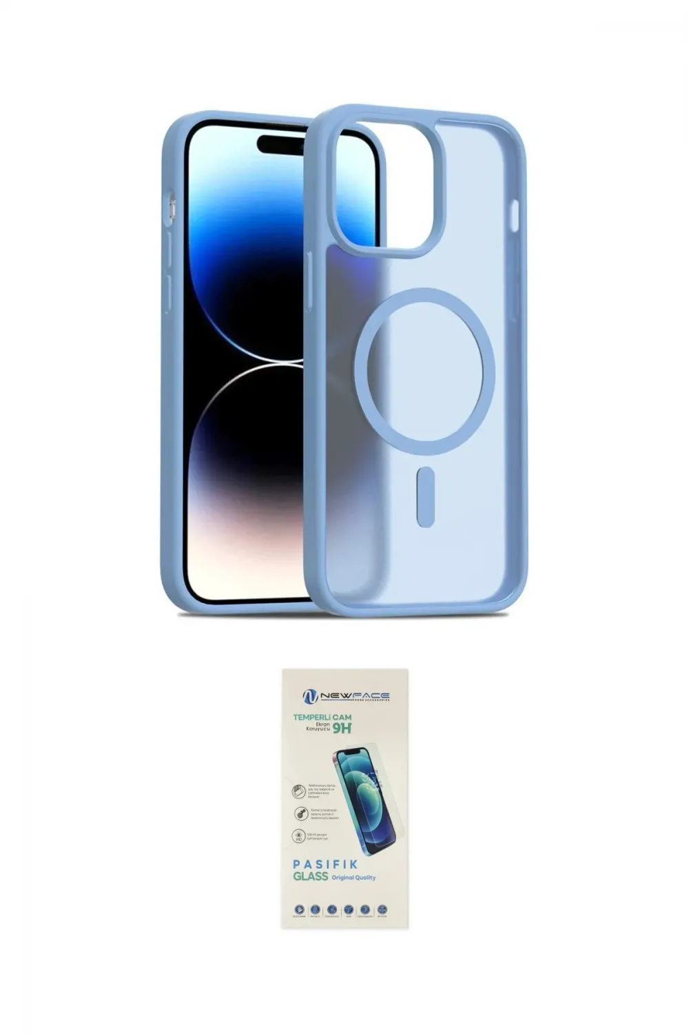 ieg™ iPhone 14 Kılıf Siluet Minimal Prime - Şeffaf Pasifik Cam Ekran Koruyucu