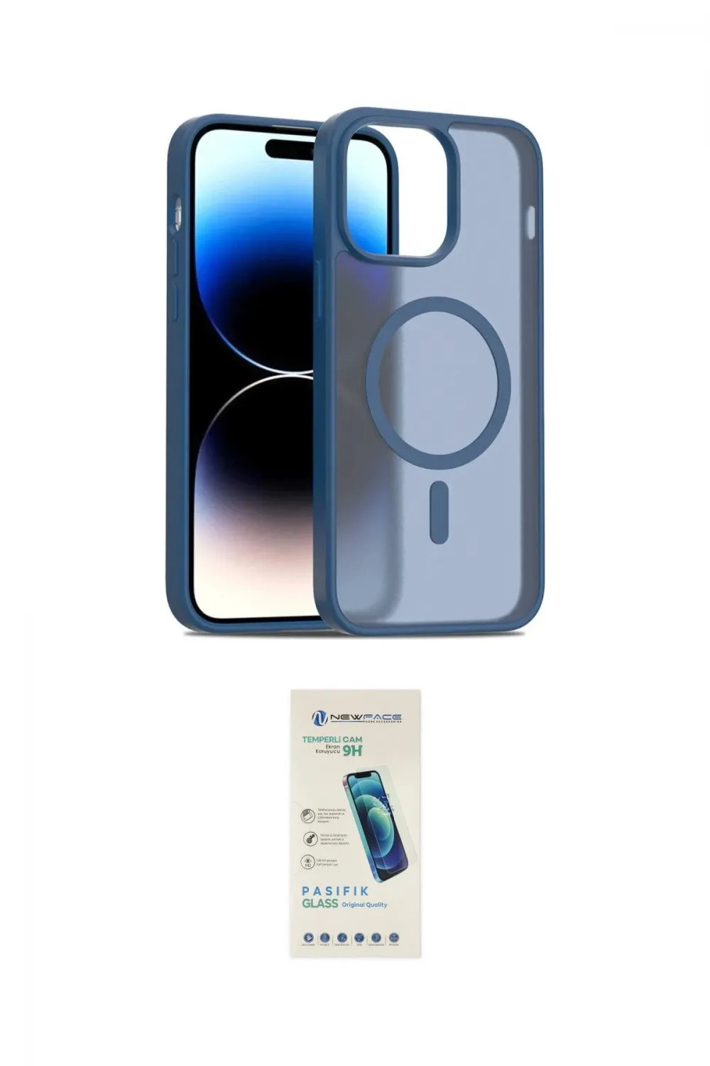 ieg™ iPhone 14 Kılıf Siluet Minimal Prime - Şeffaf Pasifik Cam Ekran Koruyucu