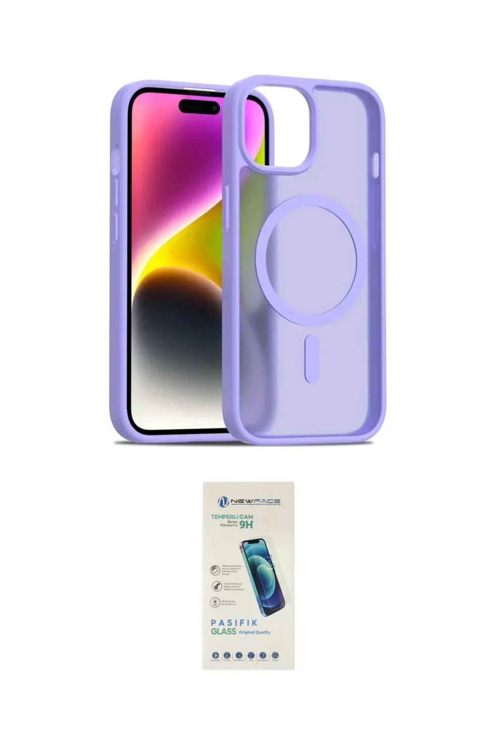 ieg™ iPhone 14 Kılıf Siluet Minimal Prime - Şeffaf Pasifik Cam Ekran Koruyucu
