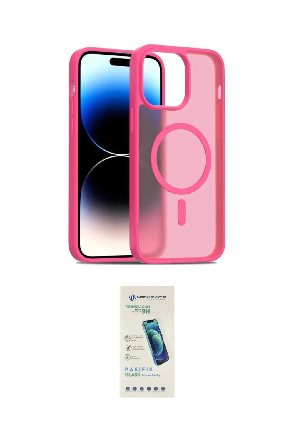 ieg™ iPhone 14 Kılıf Siluet Minimal Prime - Şeffaf Pasifik Cam Ekran Koruyucu