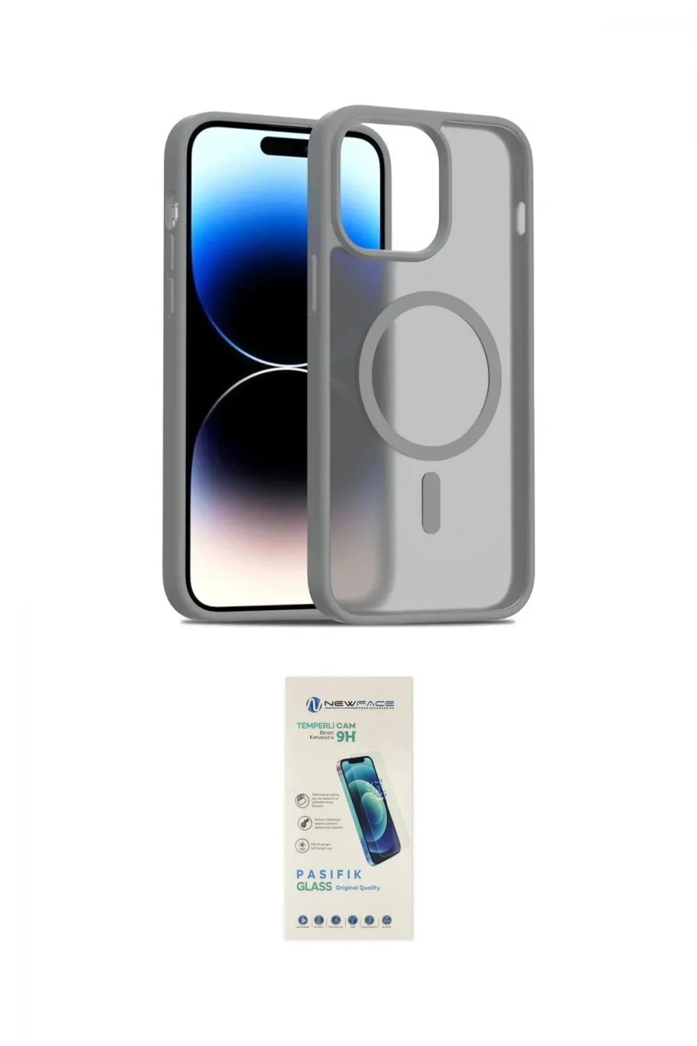 ieg™ iPhone 14 Kılıf Siluet Minimal Prime - Şeffaf Pasifik Cam Ekran Koruyucu