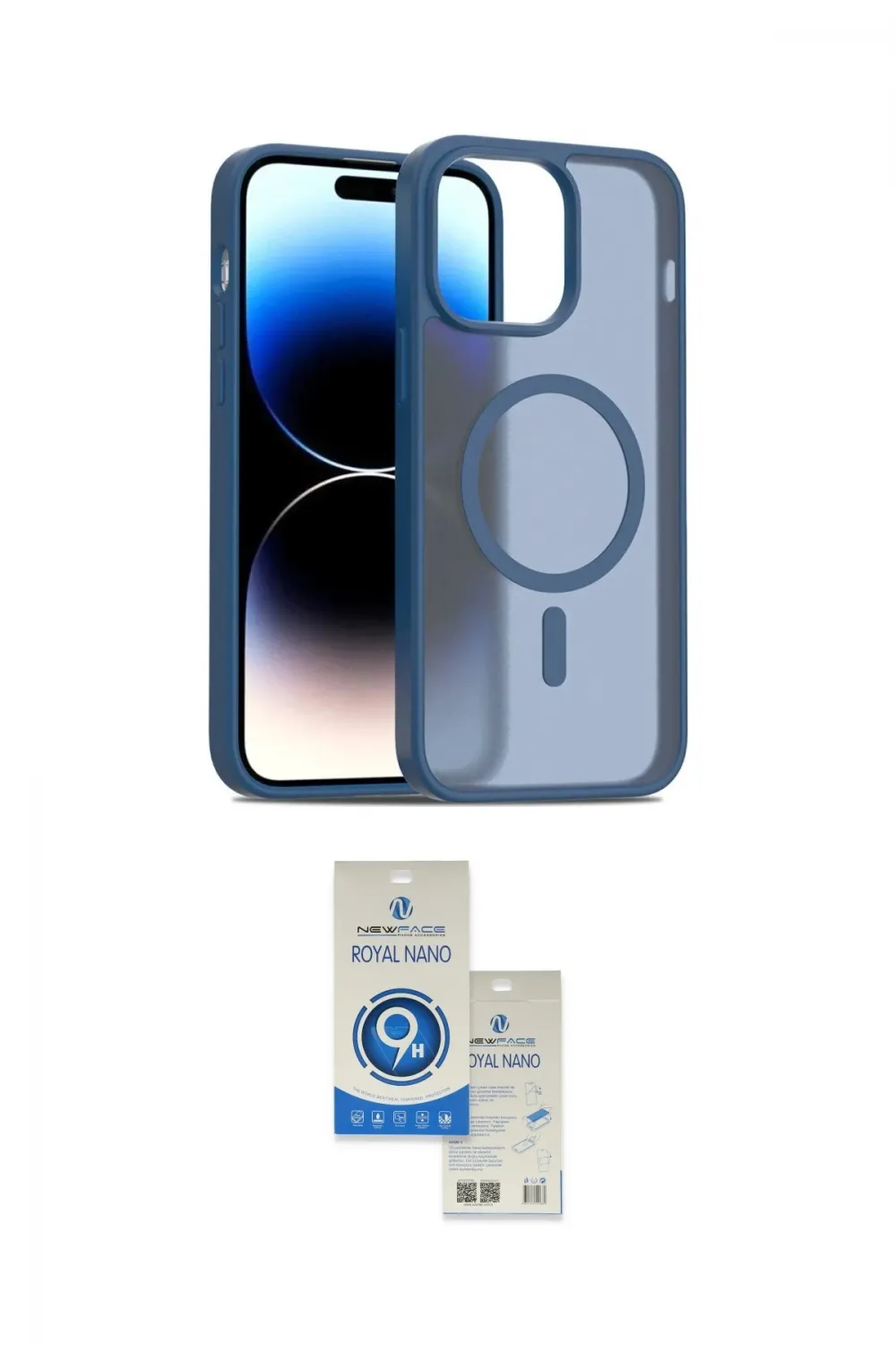 ieg™ iPhone 14 Kılıf Siluet Minimal Prime - Şeffaf Royal Nano Ekran Koruyucu