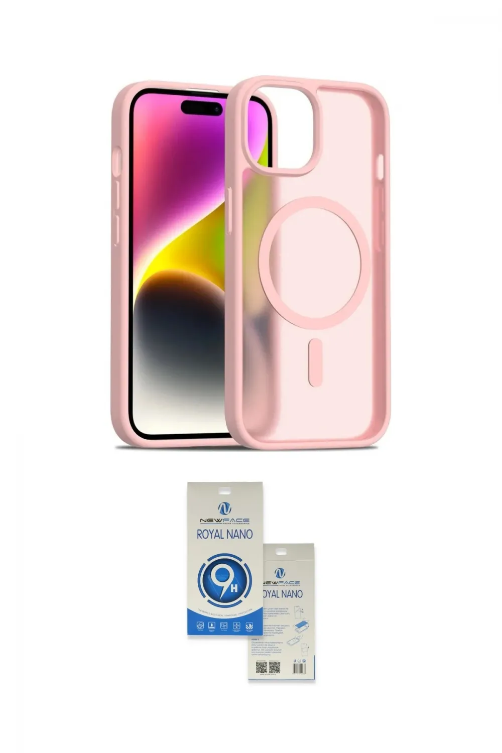 ieg™ iPhone 14 Kılıf Siluet Minimal Prime - Şeffaf Royal Nano Ekran Koruyucu