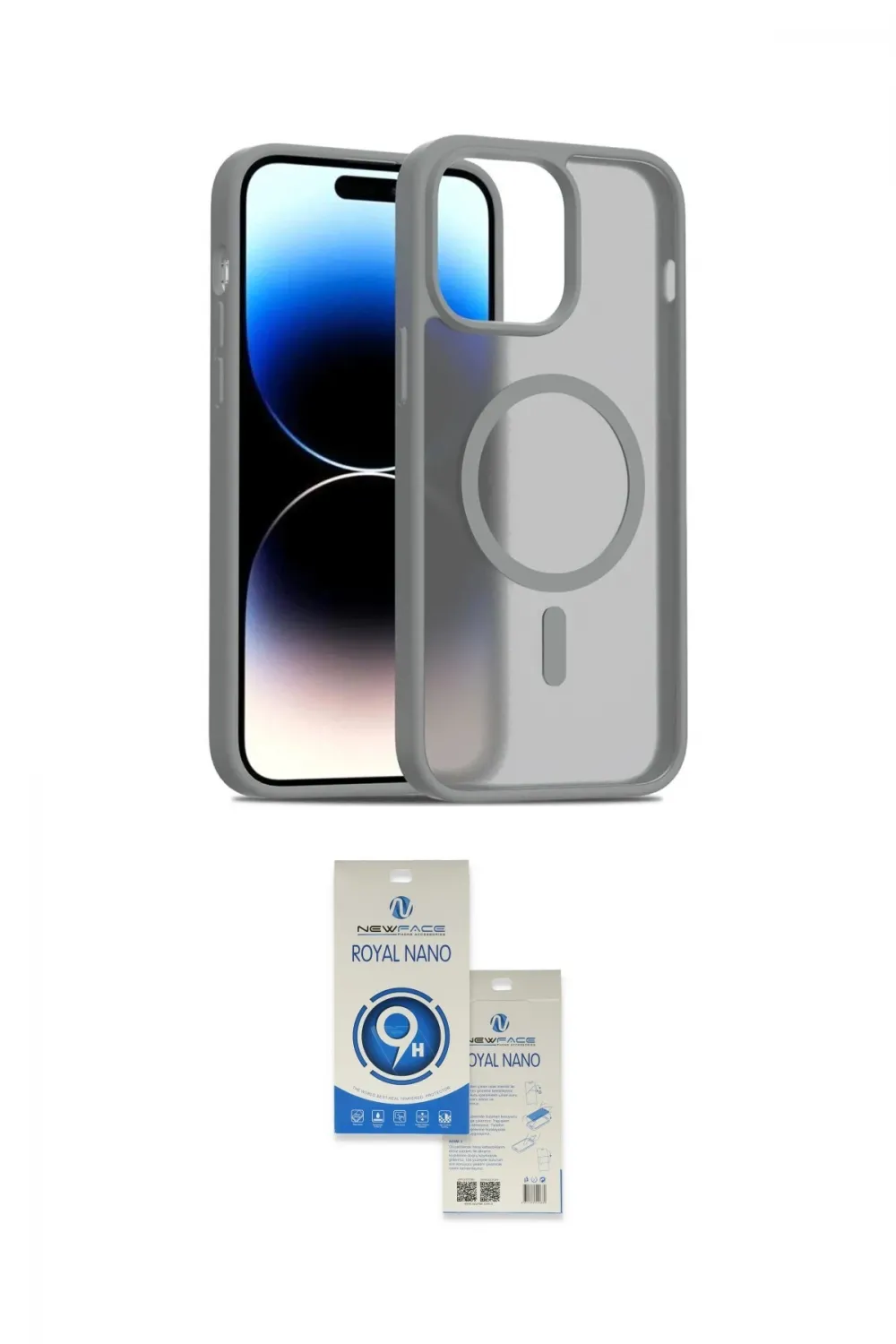 ieg™ iPhone 14 Kılıf Siluet Minimal Prime - Şeffaf Royal Nano Ekran Koruyucu