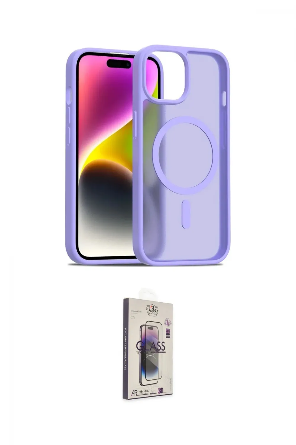 ieg™ iPhone 14 Kılıf Siluet Minimal Prime - Siyah Bilvis 3D Cam Ekran Koruyucu