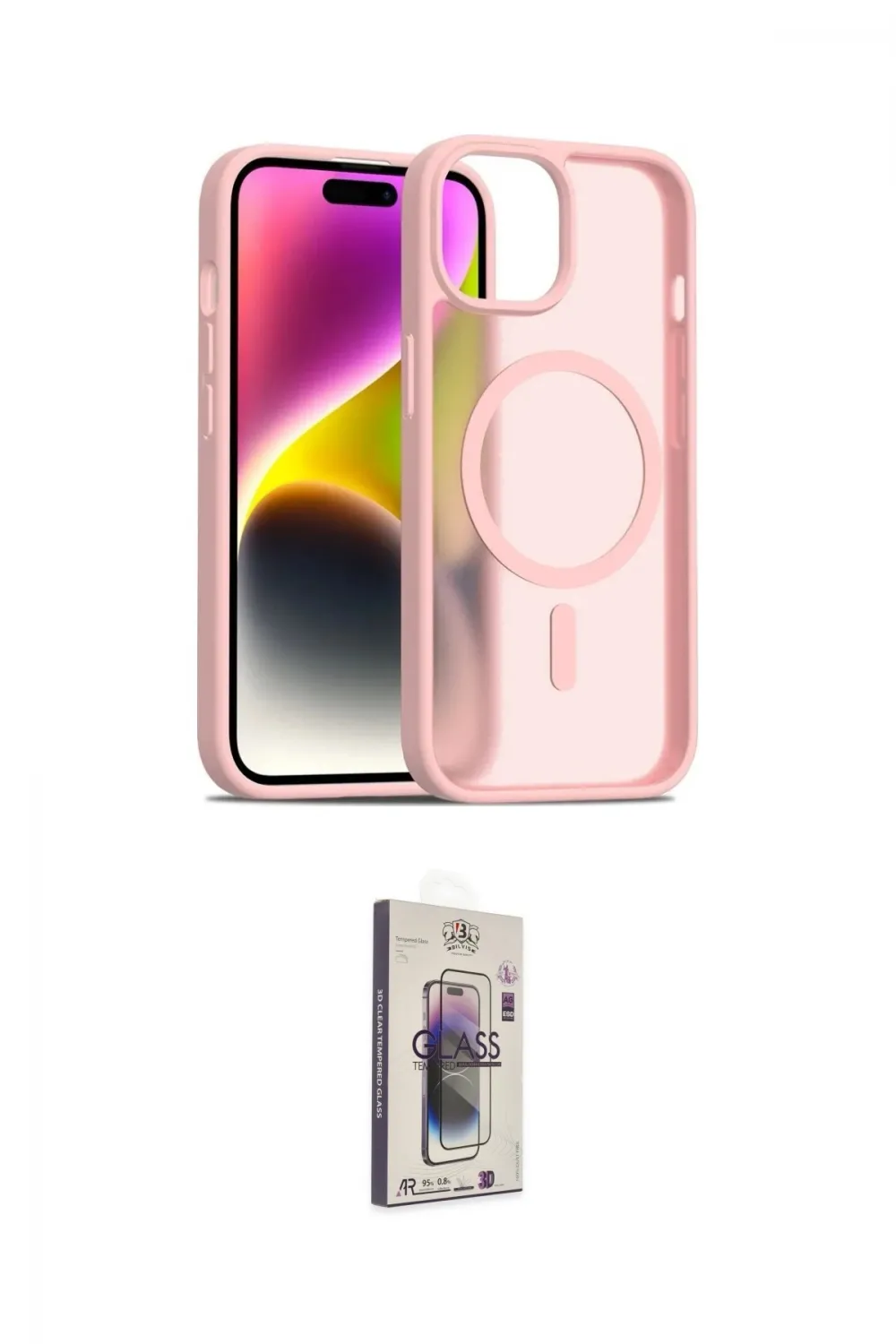 ieg™ iPhone 14 Kılıf Siluet Minimal Prime - Siyah Bilvis 3D Cam Ekran Koruyucu