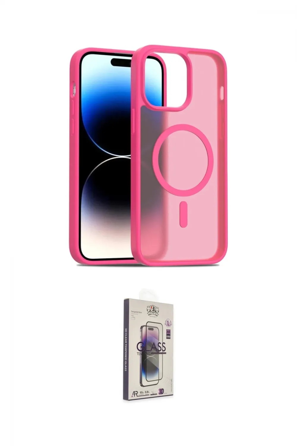 ieg™ iPhone 14 Kılıf Siluet Minimal Prime - Siyah Bilvis 3D Cam Ekran Koruyucu