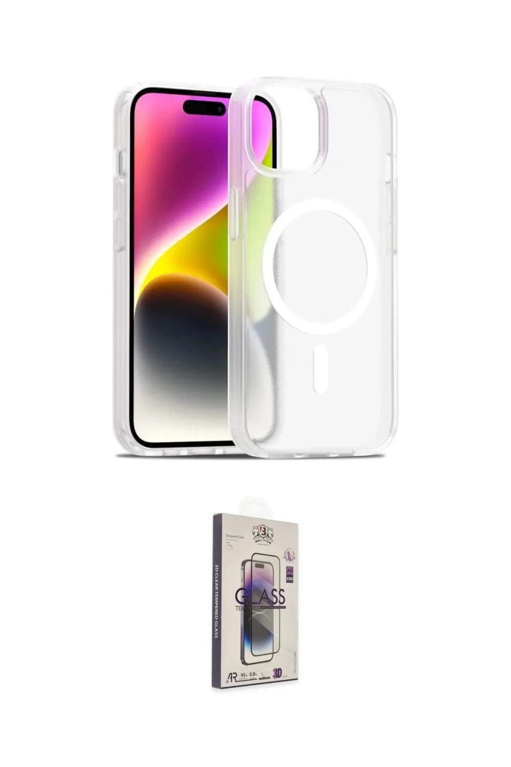ieg™ iPhone 14 Kılıf Siluet Minimal Prime - Siyah Bilvis 3D Cam Ekran Koruyucu