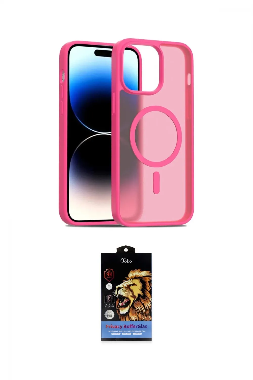 ieg™ iPhone 14 Kılıf Siluet Minimal Prime - Siyah Buffer Hayalet Cam Ekran Koruyucu