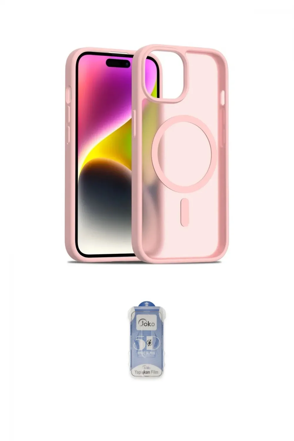 ieg™ iPhone 14 Kılıf Siluet Minimal Prime - Siyah Joko Magic 5D Cam