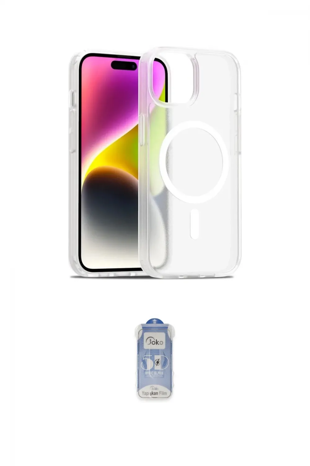 ieg™ iPhone 14 Kılıf Siluet Minimal Prime - Siyah Joko Magic 5D Cam