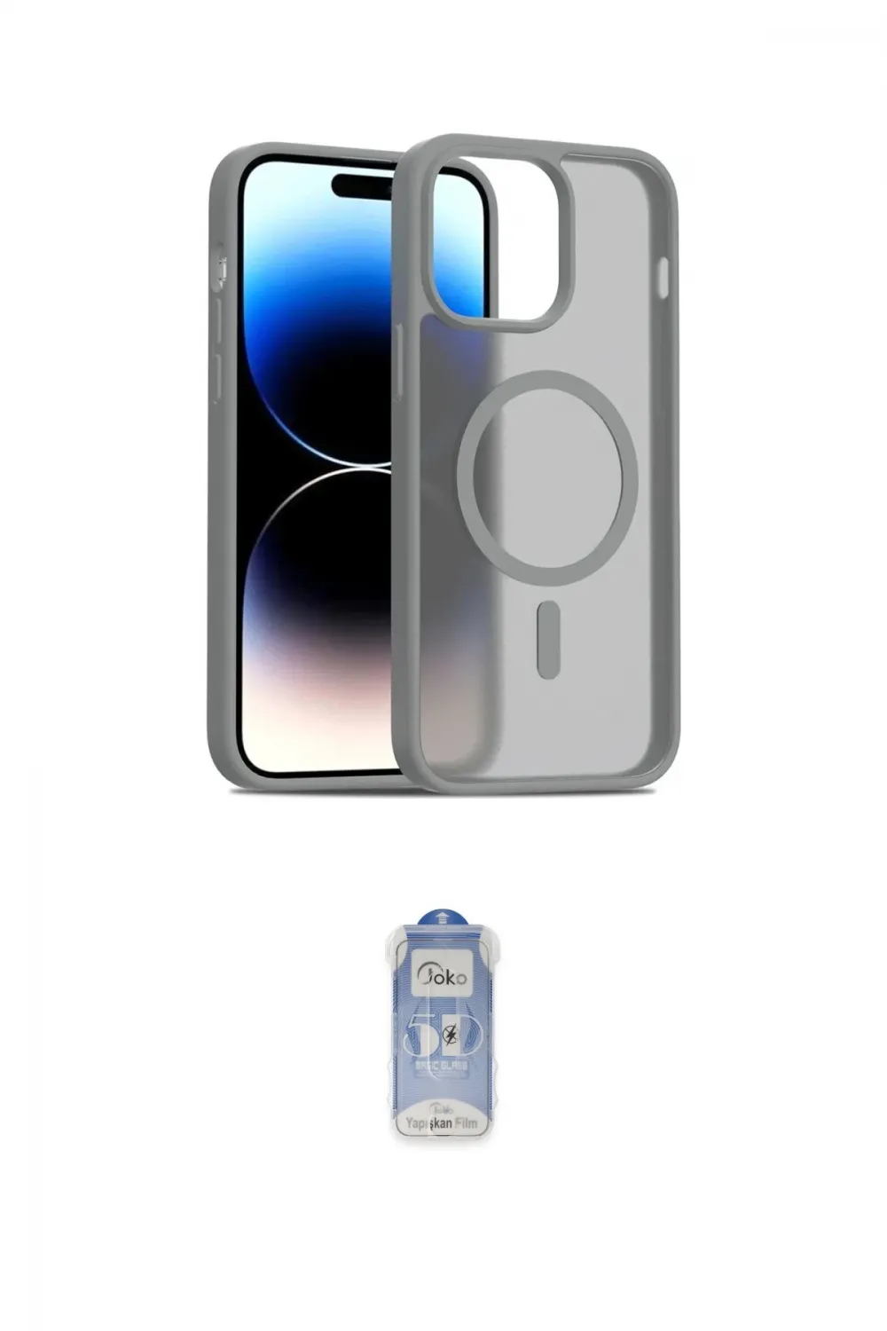 ieg™ iPhone 14 Kılıf Siluet Minimal Prime - Siyah Joko Magic 5D Cam