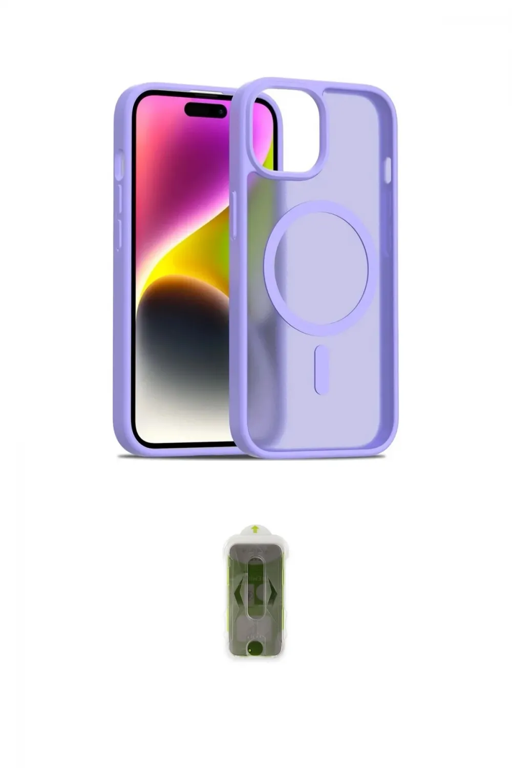 ieg™ iPhone 14 Kılıf Siluet Minimal Prime - Siyah Joko Magic 5D Hayalet Cam