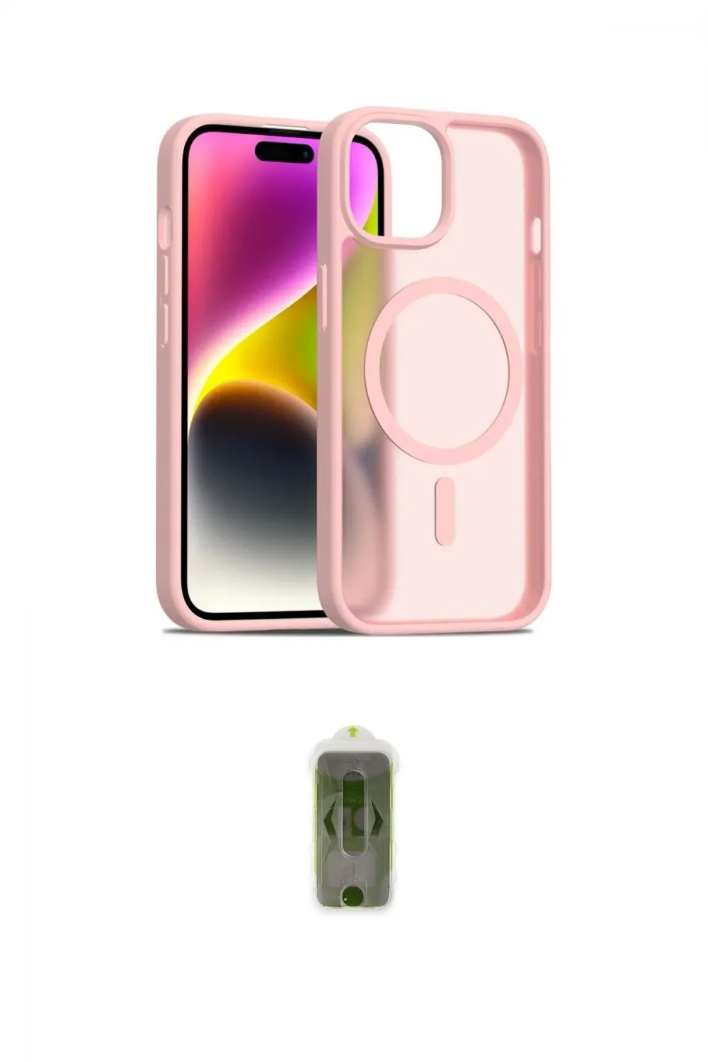 ieg™ iPhone 14 Kılıf Siluet Minimal Prime - Siyah Joko Magic 5D Hayalet Cam