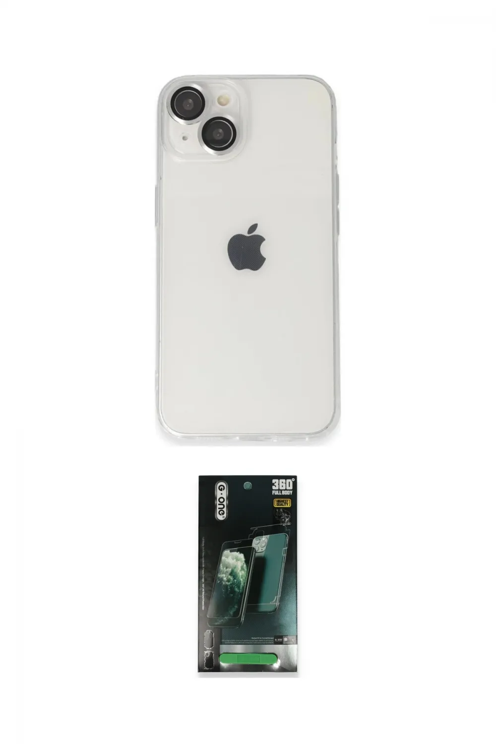 ieg™ iPhone 14 Kılıf Ufuk Minimal Özel Seri - Şeffaf 360 Full Body Arka Koruyucu