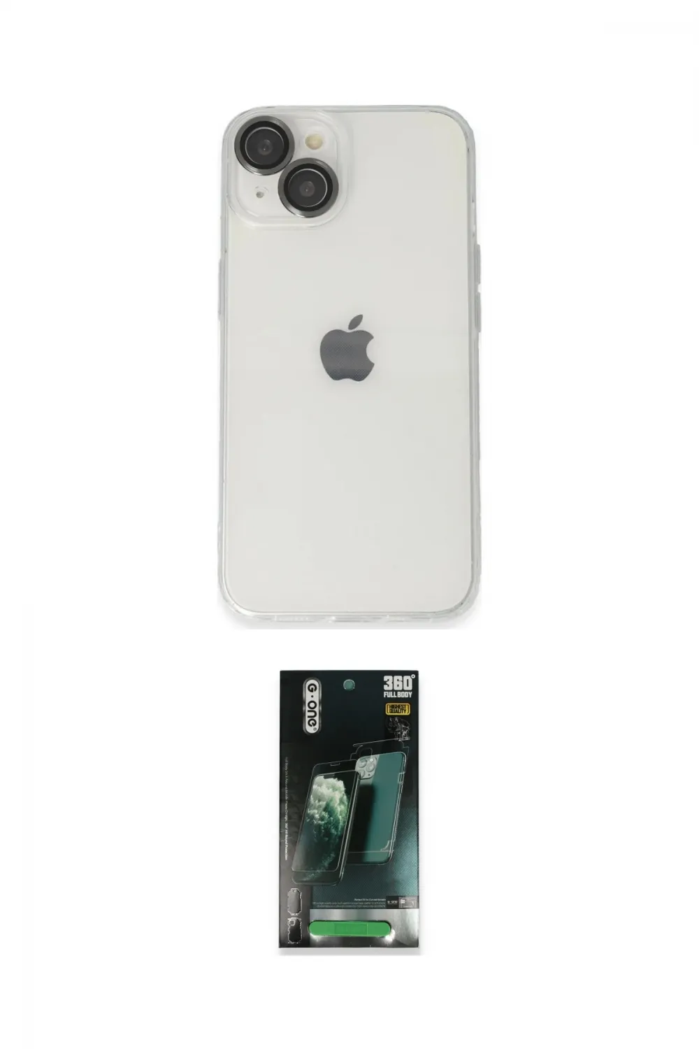 ieg™ iPhone 14 Kılıf Ufuk Minimal Özel Seri - Şeffaf 360 Full Body Arka Koruyucu