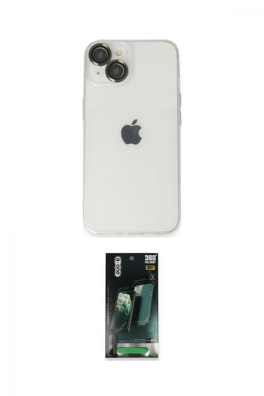 ieg™ iPhone 14 Kılıf Ufuk Minimal Özel Seri - Şeffaf 360 Full Body Arka Koruyucu