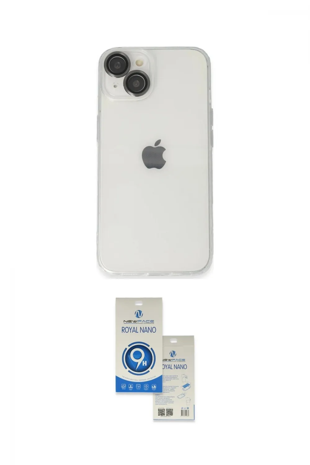 ieg™ iPhone 14 Kılıf Ufuk Minimal Özel Seri - Şeffaf Royal Nano Ekran Koruyucu