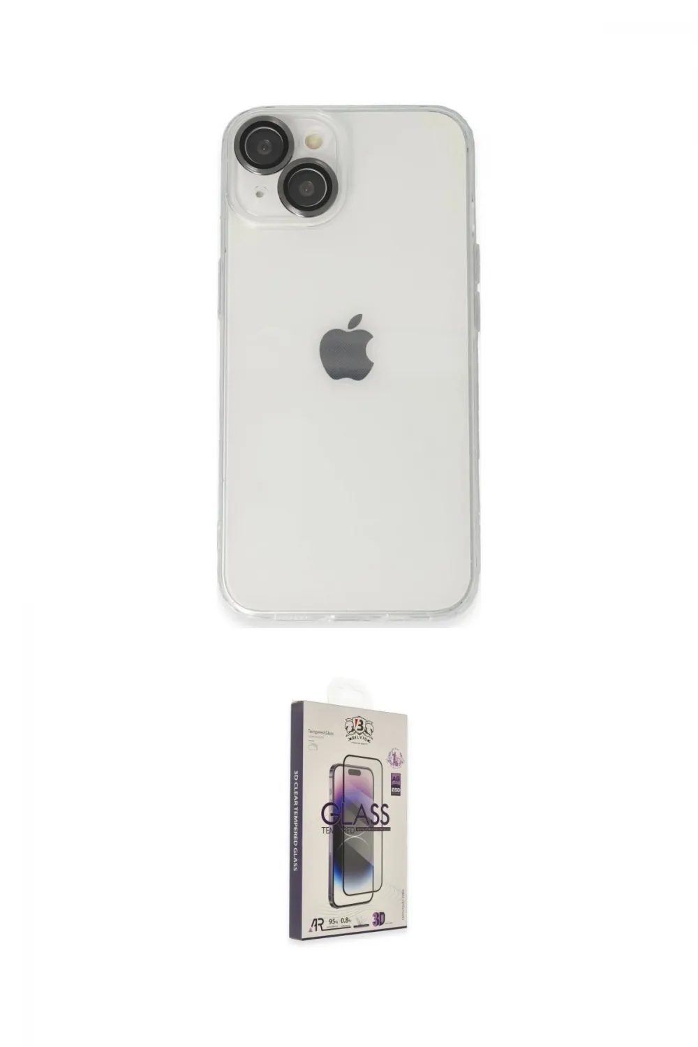 ieg™ iPhone 14 Kılıf Ufuk Minimal Özel Seri - Siyah Bilvis 3D Cam Ekran Koruyucu