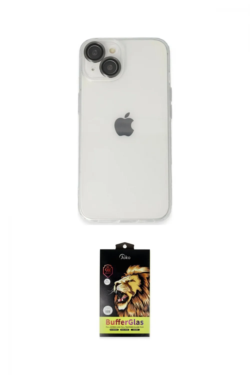 ieg™ iPhone 14 Kılıf Ufuk Minimal Özel Seri - Siyah Buffer Cam Ekran Koruyucu