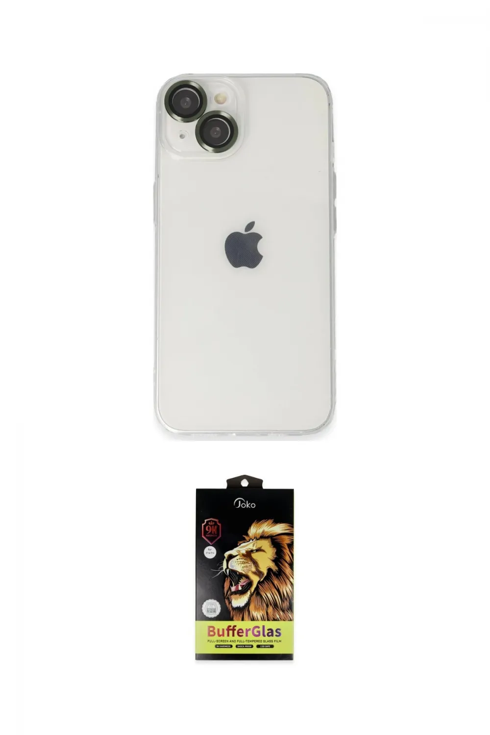 ieg™ iPhone 14 Kılıf Ufuk Minimal Özel Seri - Siyah Buffer Cam Ekran Koruyucu