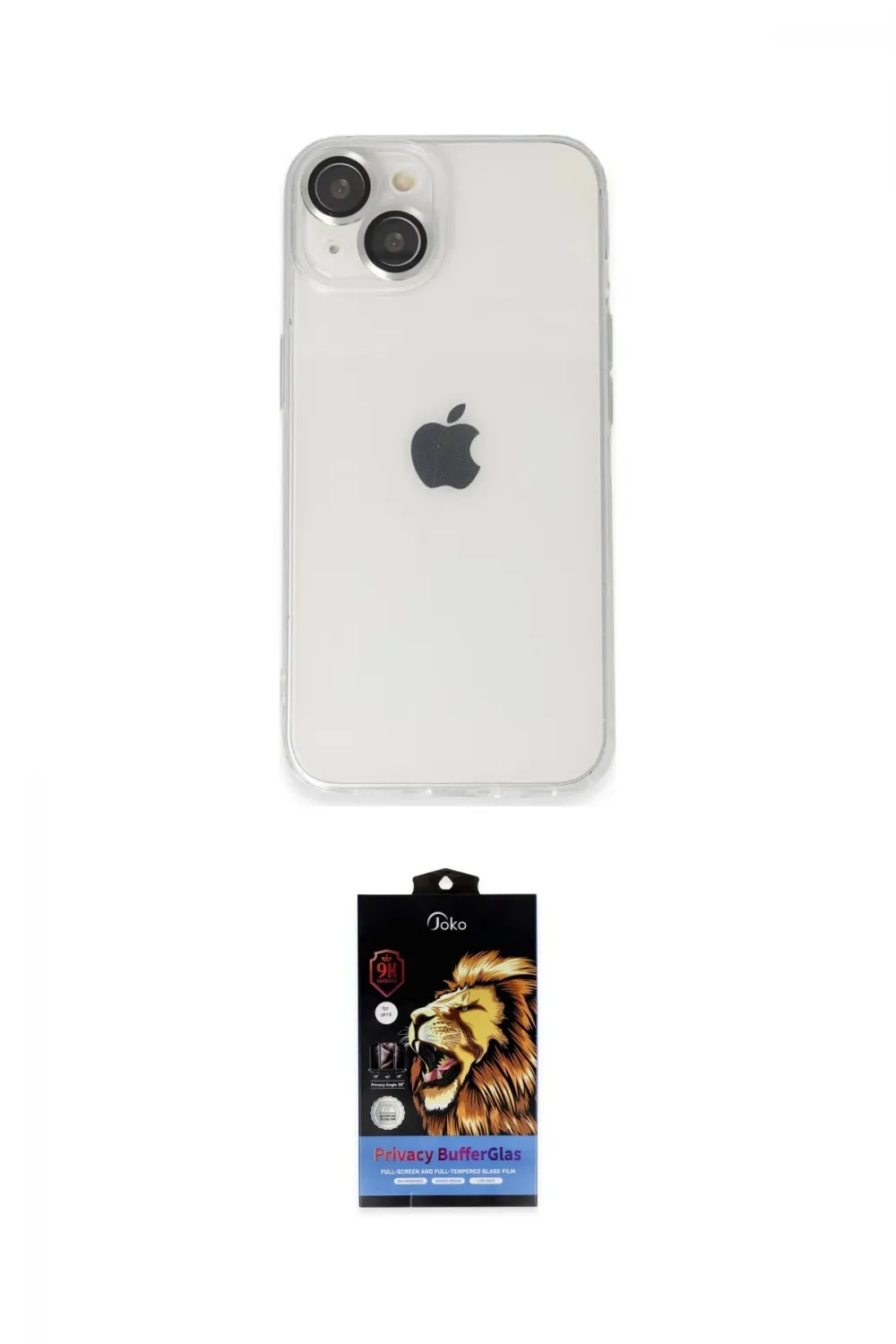 ieg™ iPhone 14 Kılıf Ufuk Minimal Özel Seri - Siyah Buffer Hayalet Cam Ekran Koruyucu