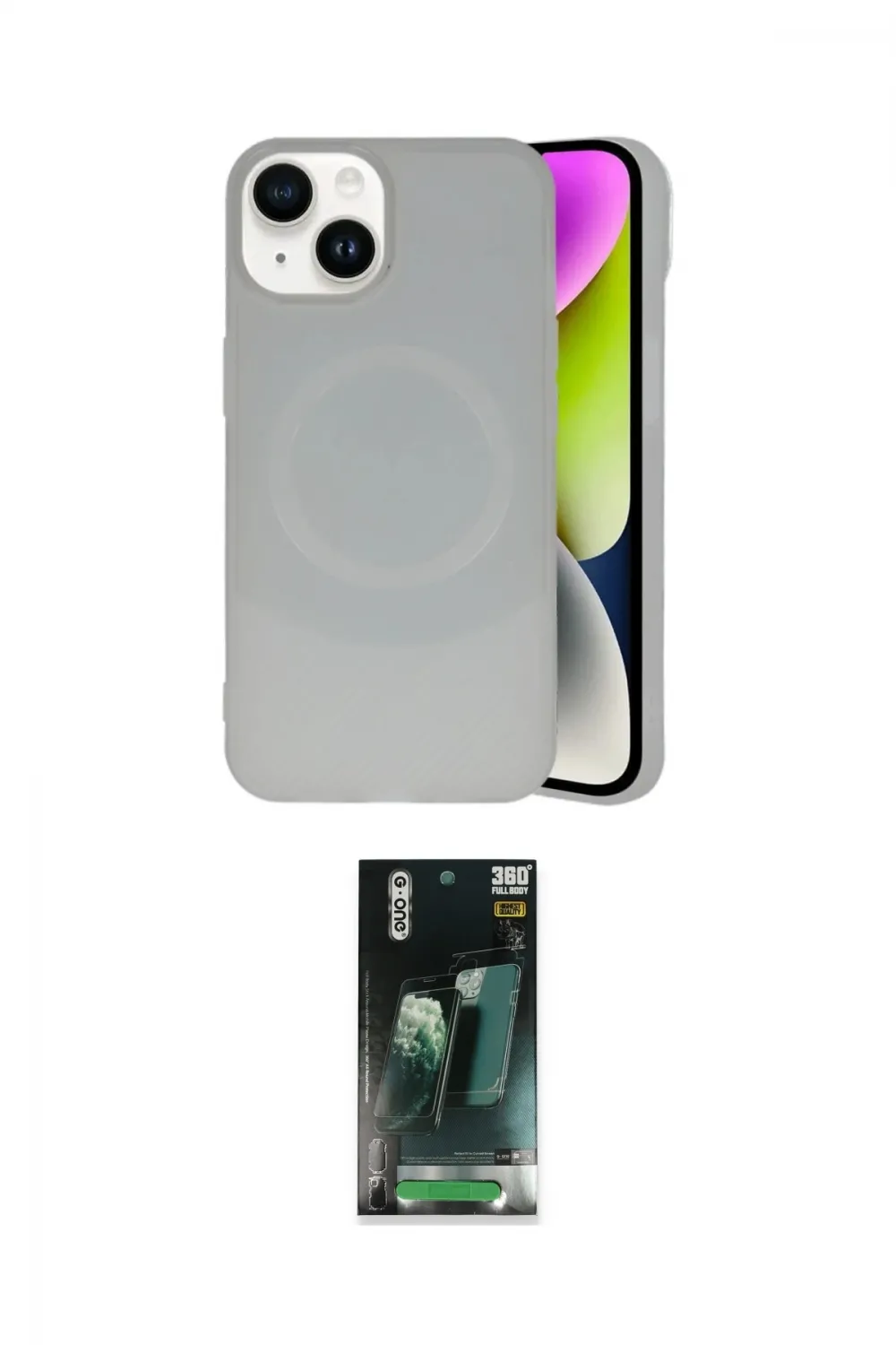ieg™ iPhone 14 Kılıf Ufuk Serisi - Şeffaf 360 Full Body Arka Koruyucu