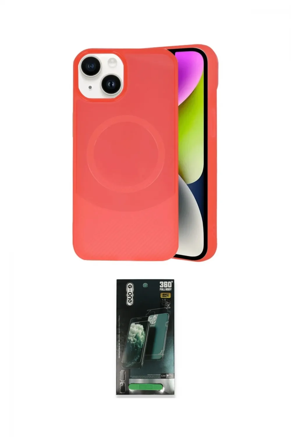ieg™ iPhone 14 Kılıf Ufuk Serisi - Şeffaf 360 Full Body Arka Koruyucu