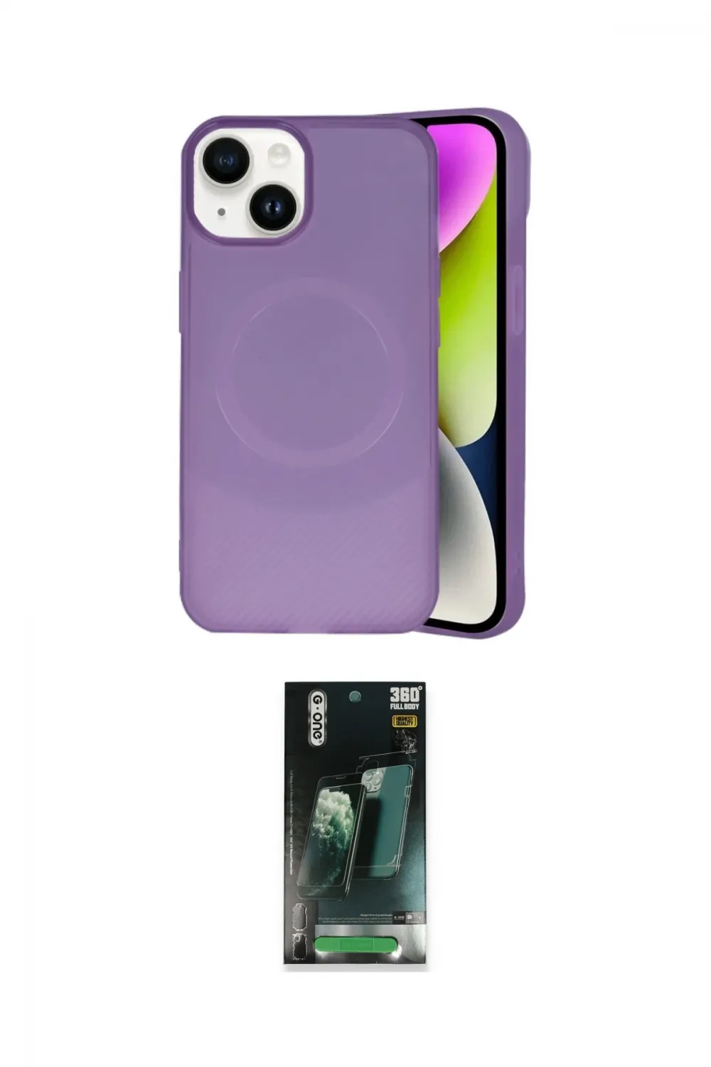 ieg™ iPhone 14 Kılıf Ufuk Serisi - Şeffaf 360 Full Body Arka Koruyucu