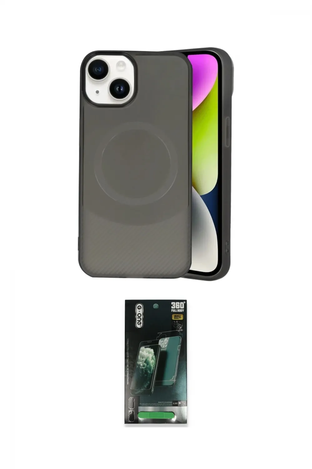 ieg™ iPhone 14 Kılıf Ufuk Serisi - Şeffaf 360 Full Body Arka Koruyucu