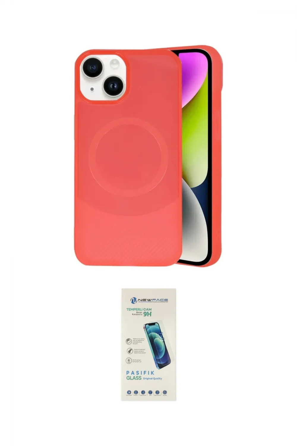 ieg™ iPhone 14 Kılıf Ufuk Serisi - Şeffaf Pasifik Cam Ekran Koruyucu
