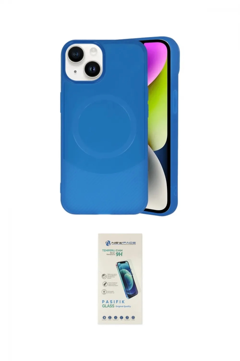 ieg™ iPhone 14 Kılıf Ufuk Serisi - Şeffaf Pasifik Cam Ekran Koruyucu