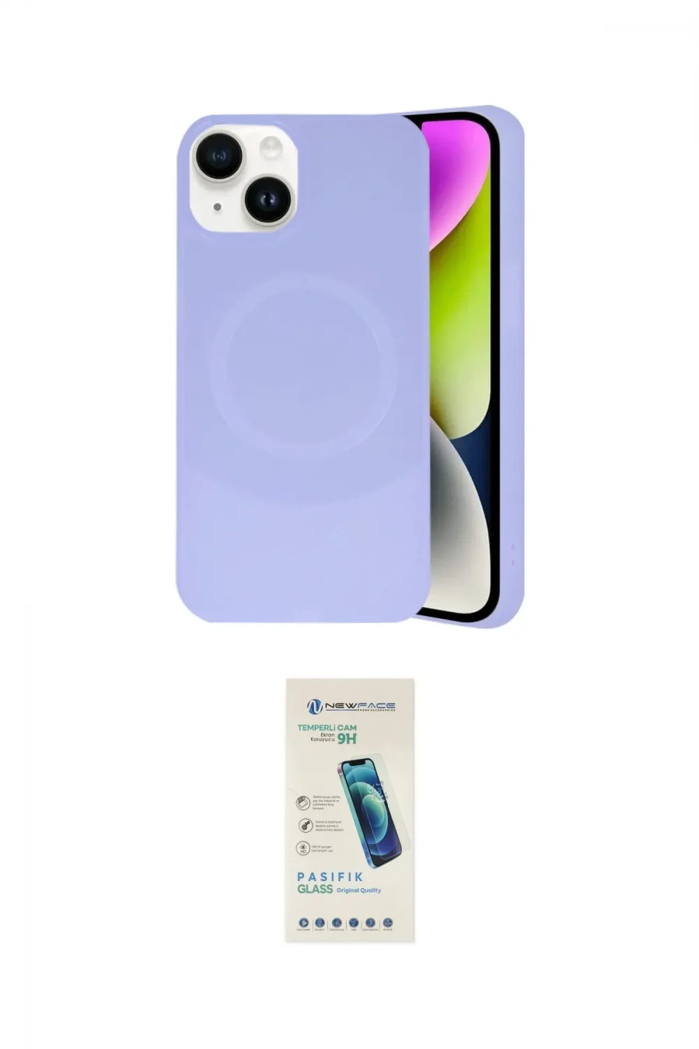 ieg™ iPhone 14 Kılıf Ufuk Serisi - Şeffaf Pasifik Cam Ekran Koruyucu