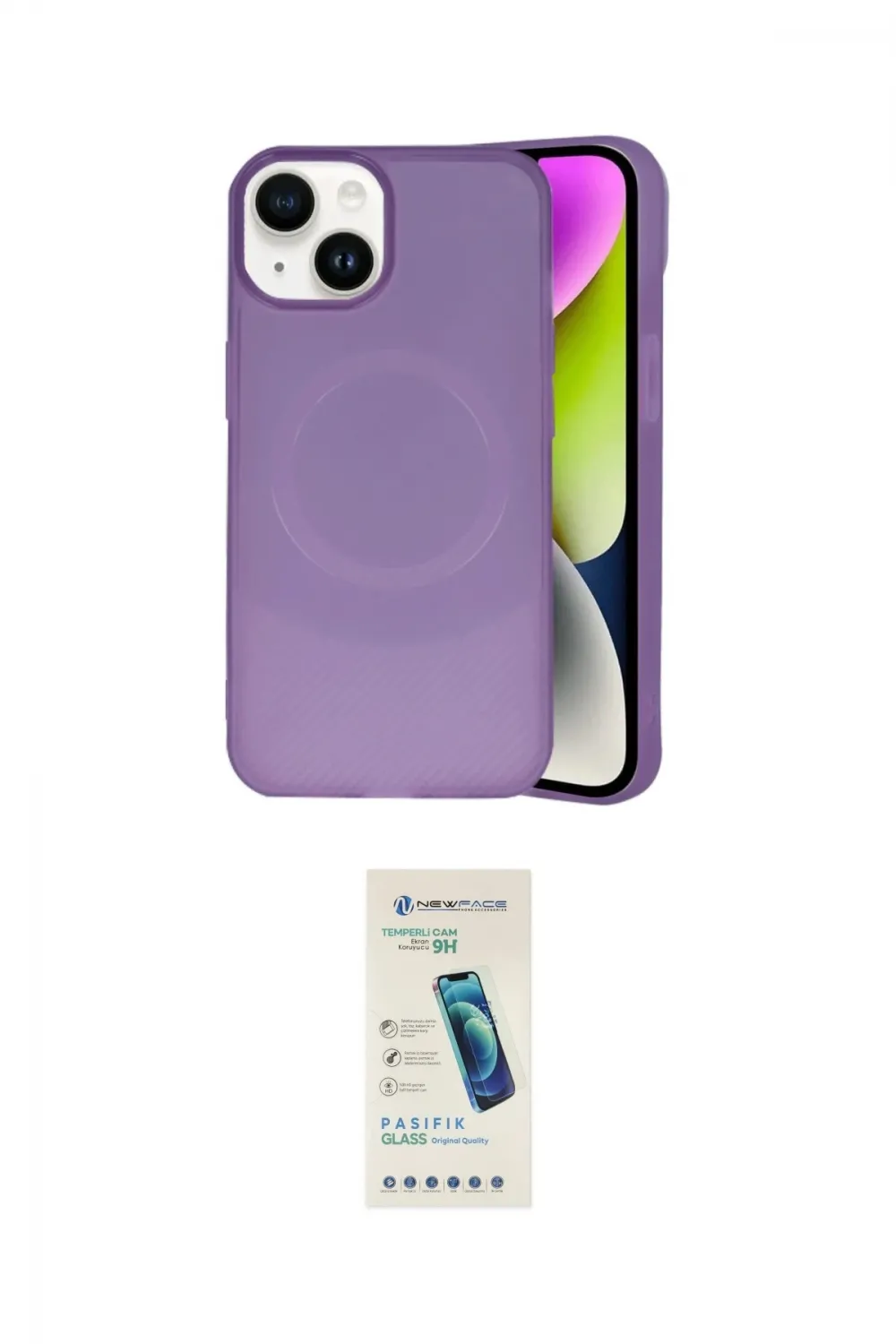 ieg™ iPhone 14 Kılıf Ufuk Serisi - Şeffaf Pasifik Cam Ekran Koruyucu