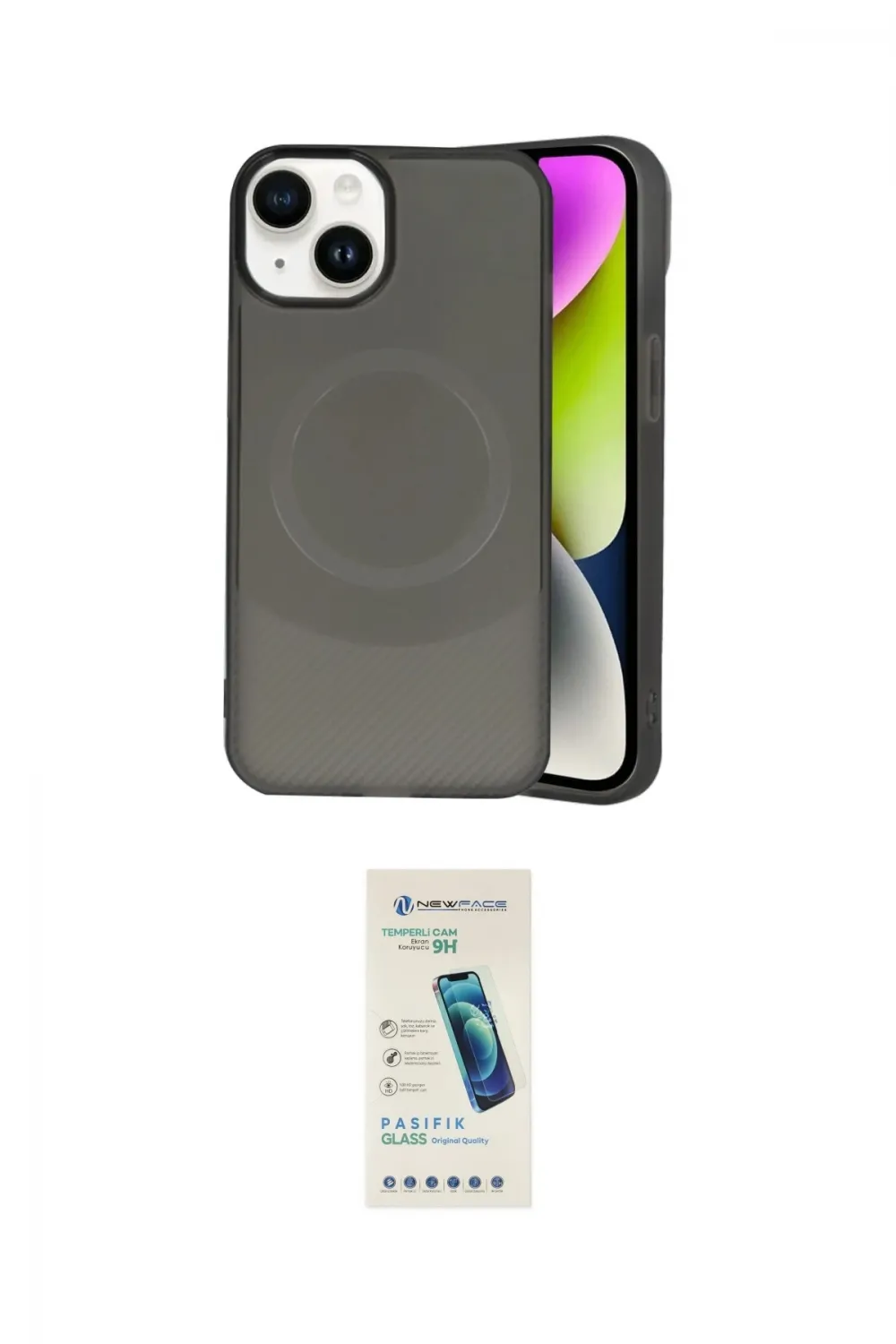 ieg™ iPhone 14 Kılıf Ufuk Serisi - Şeffaf Pasifik Cam Ekran Koruyucu